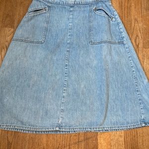 Authentic 70s Landlubber A Line Jean Skirt Vintage Denim